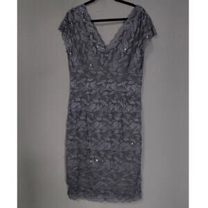 J S COLLECTIONS Cuerpo Lace Sequin Dress Knee Length See Measurements